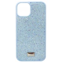 Накладка для iPhone 14 Max 6.7 Swarovski (голубой)